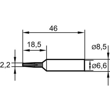 Spare solder tip, chisel shaped, 2.2 mm punt type 9150